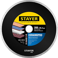 3665-200_z02 Диск алмазный отрезной STAYER сплошной по керамограниту, мрамору, плитке, 200 мм