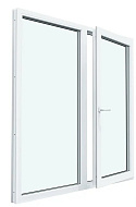 Окно ПВХ 1160*1000мм однокамерное, двустворчатое, открывание правое (1 глухая, 1 поворотная)
