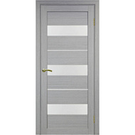 Дверное полотно модель №23/3 800*2000мм Серый  белое стекло  Экошпон