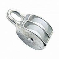 112733 Блок для троса 50 мм оцинкованный, двойной, нейлоный шкив 1шт/пакет