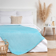 Плед Этель, 130х175 см, цвет голубой,  велсофт, 190г/м. пэ100%