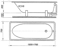 Ванна стальная "Антика" Белая орхидея  , 150*70*40см