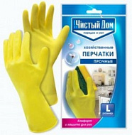 Перчатки латексные "Чистый дом" прочные, размер XL