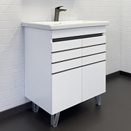 00-00015236CF Тумба-умывальник Comforty Нарва-70-2 белый матовый, с раковиной Como 70