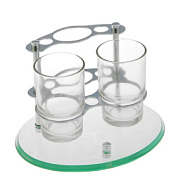 Держатель для щеток Acсoona, хром, 2 стакана, настольный 105А