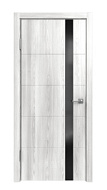 Межкомнатная дверь "Alum 15" (ДГ) 800*2000  Ясень ривьера айс, Лакобель черный