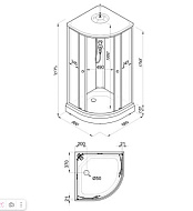 Душевая кабина  Triton Нова 880х880мм А 7 мест+сифон D50