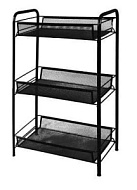 Этажерка Ладья 2, черный, металл, на колесах, 3 яруса, 440*250*700 мм