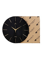 Часы настенные, серия: Классика, плавный ход, d-30 см, черные с золотом