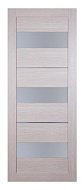 Дверное полотно модель №12 700*2000мм Капучино белое стекло Экошпон