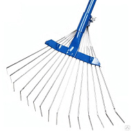 Грабли веерные проволочные оцинк.15 зуб, деревянный черенок (прут 300мм)