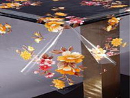 Клеенка MIRAGE прозрачная с печатью 1,37м*0,10мм*25м