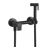 Смеситель с гигиеническим душем настенный GROSS AQUA Bidet Evo, черный GA012202MB
