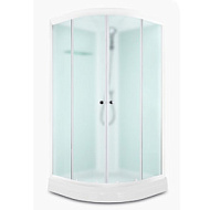 Душевая кабина Domani-Spa Delight Slim 99 низкий поддон, черная панель, сатин матовое стекло, б/э 900*900*2180мм