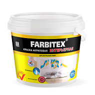 Краска акриловая FARBITEX интерьерная, белая, 13 кг
