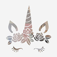 Декор настенный "Единорожек", из акрила, зеркальный, 54 элемента, 27 х 30 см