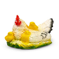 Садовая фигура из гипса «Курица наседка с цыплятами», 27×20×21 см
