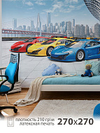 Фотообои Flizelini Три ярких гоночных авто 2,7*2,7м