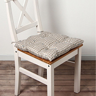 10713151 Сидушка на стул Этель "Клетка"цв.коричневый, 40х40 см,100% п/э
