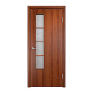 05 Дверное полотно остекленное Лесенка  600*2000мм Итальянский орех