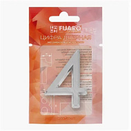 Номер дверной FUARO №4 хром самоклеящийся (50х37)
