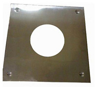 Разделка потолочная декоративная Феррум d=200мм, 480*480мм, нержавеющая (430/0,5мм), с отверстием