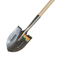 Лопата штыковая ЛД рельсовая сталь, дамская с ребрами жесткости, с крашеным, деревянным черенком