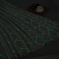 Плед Этель, светящийся в темноте "Ромбы" цв.серый 150*200 см,100% п/э, 220 гр/м2