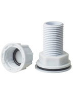 ДС.020062 Штуцер (врезка) в бак (емкость) с заглушкой и прокладкой 1" (пластик)