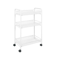 Д3380 Этажерка метал универсальная белый 3 полкина колесиках "Ладья 2К" 44х25х75,5 см