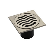 Трап MAGNUS матовый хром 100х100 выход 50 мм с сухим затвором из нержавеющей стали