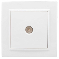 453855 Розетка TV 1-м СП Минск 75Ом 5-862МГц бел. Basic EKF ERA00-027-10