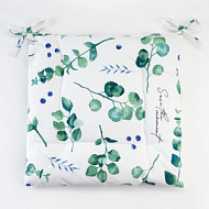 5511230 Подушка на стул «Этель» Eucalyptus, 42×42 см, белая