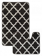 F001 Набор ковриков для ванной комнаты AQUADOMER FIESTA серый, 2 предмета 50*80 см