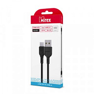 Кабель USB(A)шт. - type C шт. Mirex 1,2 м, 3A, быстрая зарядка, чёрный, в коробке