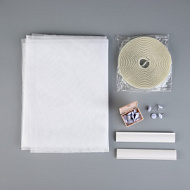 MSN020PPW Сетка москитная с крепежом и ПВХ профилями для дверных проемов,1,5*2 м, в пакете, белая