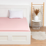 9046078 Простыня на резинке Этель 140х200х25, цвет розовый, 100% хлопок, бязь 125г/м2