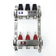 Коллекторная группа Tim 1", 3 выхода 3/4", нерж. сталь