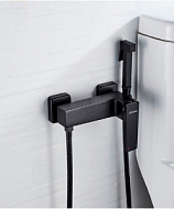 A32124F Смеситель для биде Acoona, черный, с аксессуарами, короткий излив