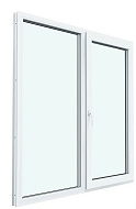 Окно ПВХ 1160*1000мм однокамерное, двустворчатое, открывание правое (1 глухая, 1 поворотная)