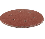 Круг абразивный на ворсовой подложке под "липучку", перфорированный, P 80, 150 мм, 5 шт.// Matrix