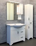00-00003083CF Тумба-умывальник Comforty Севилья-85 слоновая кость с раковиной Сенеж 87