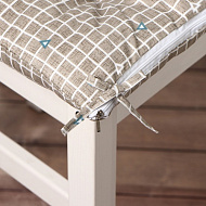 10713151 Сидушка на стул Этель "Клетка"цв.коричневый, 40х40 см,100% п/э