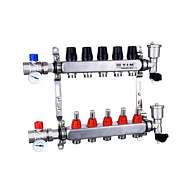 Коллекторная группа TIM 1", 5 ходов, нержавеющий корпус,  с расходомерами "КВАДРАТ"