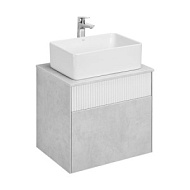 Тумба Марбл 60 Акватон, Слэйт\Белый матовый, 600*530*460 мм, под умывальник наклодной Одри