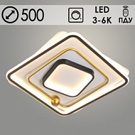 Люстра 523/500 S WH+GD+BK белый/золото/черный 48W LED 3000-6000K d500 ПДУ диммер, XLD23