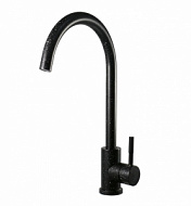 K45 Black Смеситель для кухни Esko, черный, высокий излив
