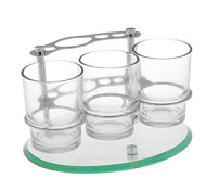 Держатель для щеток Acoona, хром, 3 стакана, настольный 106А