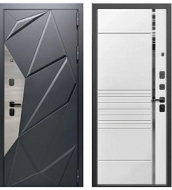 Дверь металлическая Дельта 3 Д  2050*860мм  черный муар /белый матовый, левая