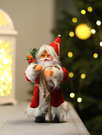 Дед Мороз под ёлку «Зимнее волшебство. В красной шубке, с лесными гостинцами», 16 см
